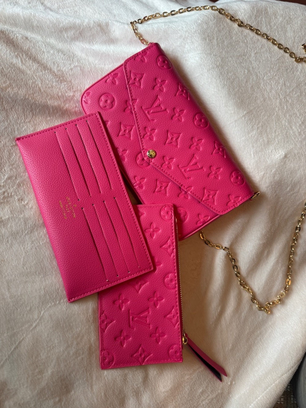 Louis Vuitton Fuchsia Monogram Chain Crossbody with Card Holder - Picture 2 of 10